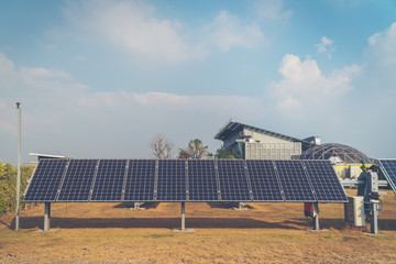 solar tracking system at solar power plant