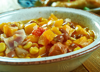 Bean Stew With Sausage, Butternut Squash