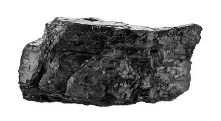 Coal isolated on white background close up