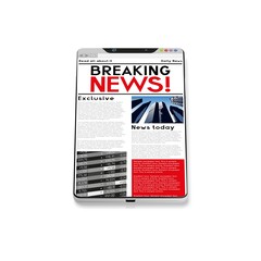 3D modern mobile phone - news concept