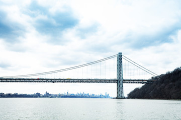 George Washington Bridge, NY panorama over Hudson