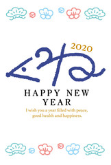 New Year's card 2020 design mouse year  