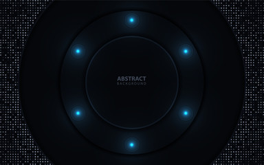 Abstract dark blue overlapping background a combination with light and glitters silver. Luxury and modern paper cover background for use frame, cover, banner, corporate, card