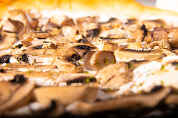 pizza vegetariana vegan food champiñones y yogurt 