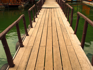 Wooden bridge on the way to the harbor.