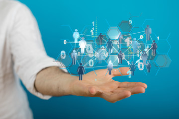 conceptual image with social connection