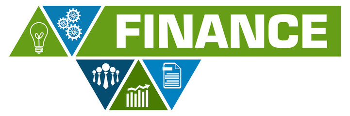 Finance Green Blue Triangle Polygon Horizontal 