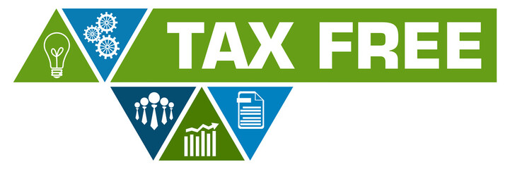 Tax Free Green Blue Triangle Polygon Horizontal 