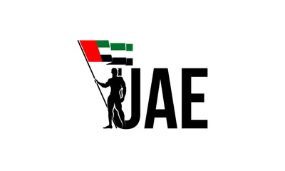 illustration banner with UAE flag. 2nd december 48 UAE National day Spirit of the union United Arab Emirates, Flat design Logo 48 Anniversary Celebration Abu Dhabi Card 2nd dec