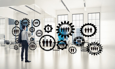 Networking and social communication concept as effective point for modern business