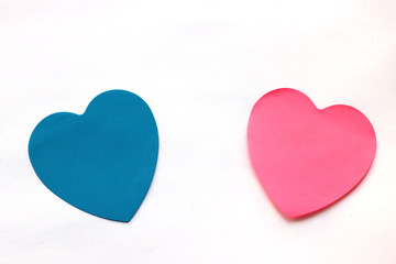 Fototapeta premium two stickers in the form of a heart.