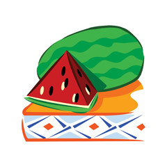 Watermelon, vector icon on a white background