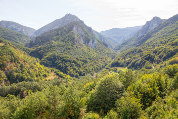 Landscape of Tara river valley in Montenegro 