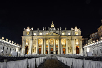 Fototapeta premium Italy. Rome. Vatican. Saint Peter's Square at night