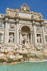 Plakat Rome, Italy. One of the most famous landmarks - Trevi Fountain (Fontana di Trevi).