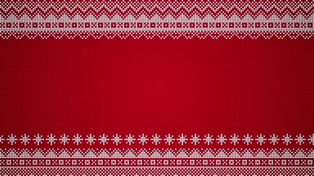 Looping Christmas Background With Graphic Patterns And Stars In A Knitted Style