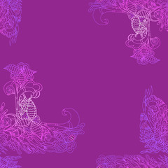 Abstract floral, seamless pattern. Drawn dudles. For meditation, soothing, textile