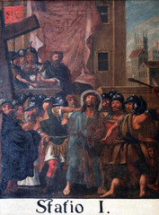 1st Stations of the Cross, Jesus is condemned to death, Church of Saint Leonard of Noblac in Kotari, Croatia