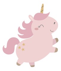 Cute baby unicorn. Vector illustration.