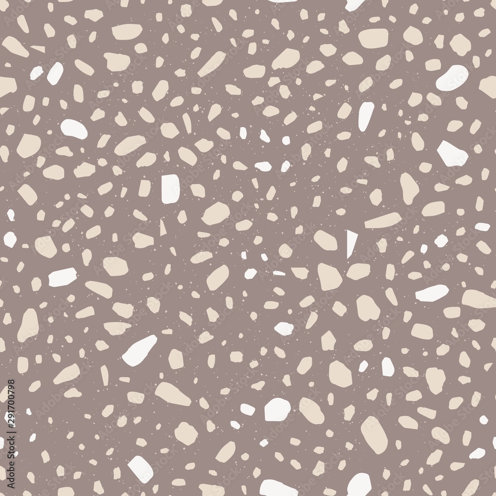 Aufkleber decorative terrazzo flat vector seamless pattern. small scattered particles decorative texture. chao