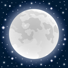 Moon in the sky is shining and stars.