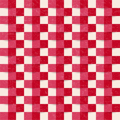 Square tile checkered pattern background in trendy fall autumn colors, vector illustration. Red, pink and bright colors geometric shapes, shadow 3d effect, fabric tiles concept.
