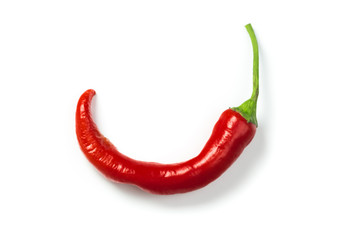 chili pepper isolated on a white background Clipping Path. Healthy food. Fresh vegetables.