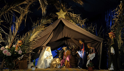 Nativity Scene, Birth of Jesus  Saint Sulpice Church, Paris, France 