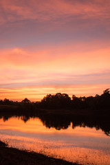 sunset over the lake