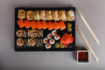 delicious sushi on the plate