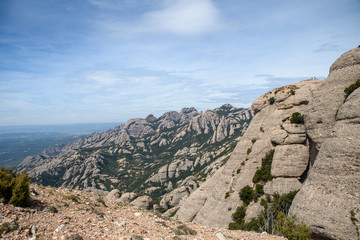 Fototapeta na wymiar Lanscape from Montserrat near Barcelona, Spain in summer