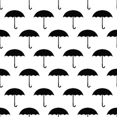 Autumn seamless pattern with umbrellas