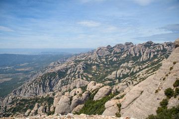 Lanscape from Montserrat near Barcelona, Spain in summer
