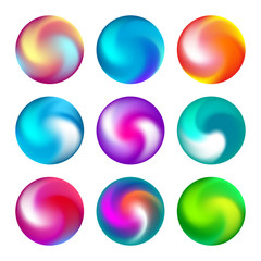 Rainbow ball like buttons collection isolated on white