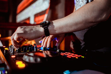 DJ in the club for the remote mixer