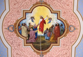 Ascension of the Lord, fresco in the church of Saint Matthew in Stitar, Croatia 