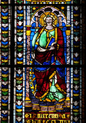 Obraz na płótnie Canvas Stained glass window in the Cattedrale di Santa Maria del Fiore (Cathedral of Saint Mary of the Flower), Florence, Italy