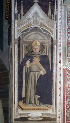 Obraz premium Saint, fresco in Basilica of Santa Croce (Basilica of the Holy Cross) in Florence, Italy
