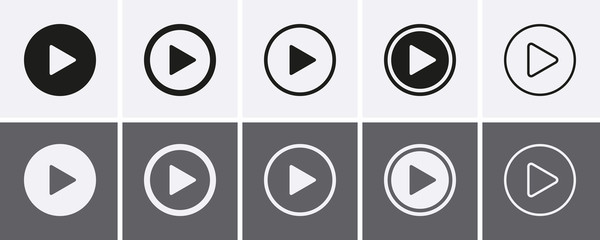 Play video button, Video camera Icon set, Play Vector.