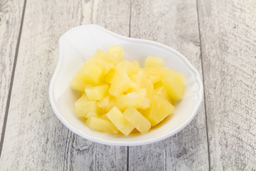 Marinated pineapple pieces