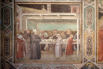 Stories of the life of St. Ludwig, work by Taddeo Gaddi in the ex refectory of the Basilica of...