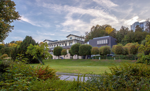 Kulturdenkmal am Rhein Deutschland.Reception building Rolandseck station in the town of Remagen Rolandseck district Cultural monument on the Rhine
