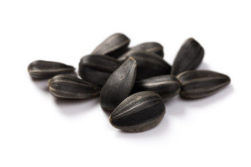 Sunflower seeds isolated on white background