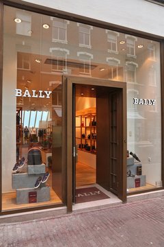 AMSTERDAM, NETHERLANDS - JULY 10, 2017: Bally fashion shop in Amsterdam. Pieter Cornelis Hooftstraat is the ultimate upscale shopping street in the Netherlands.