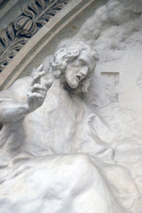 Statue of Jesus on the portal of the Zagreb cathedral