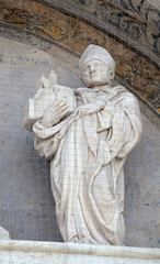 Fototapeta na wymiar Saint, Lunette of San Petronio Basilica by Jacopo della Quercia in Bologna, Italy
