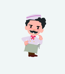 Chef ponders, something angry.