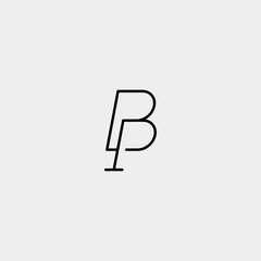 Letter B P BP PB Logo Design Simple Vector