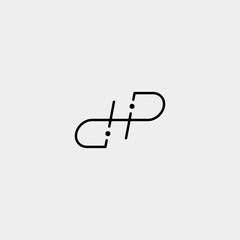 Letter DP PD DHP Logo Design Simple Vector