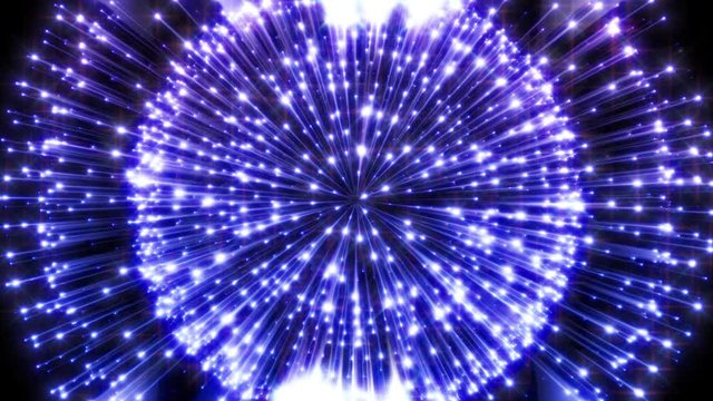 Happy And Joyous Looping Animation Of Glowing Blue Lights With Light Streaks